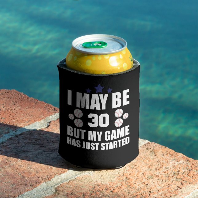 Funny 30th Birthday Baseball Fan 30 Year Old Birth Can Cooler (In Situ Pool)