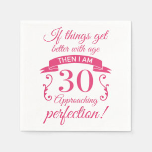 Funny 30th Birthday 'Perfection' Napkin