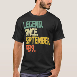 Funny 33 Years old Vintage Legend Since September T-Shirt
