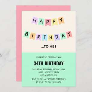 Funny 34th birthday invitations Happy Birthday