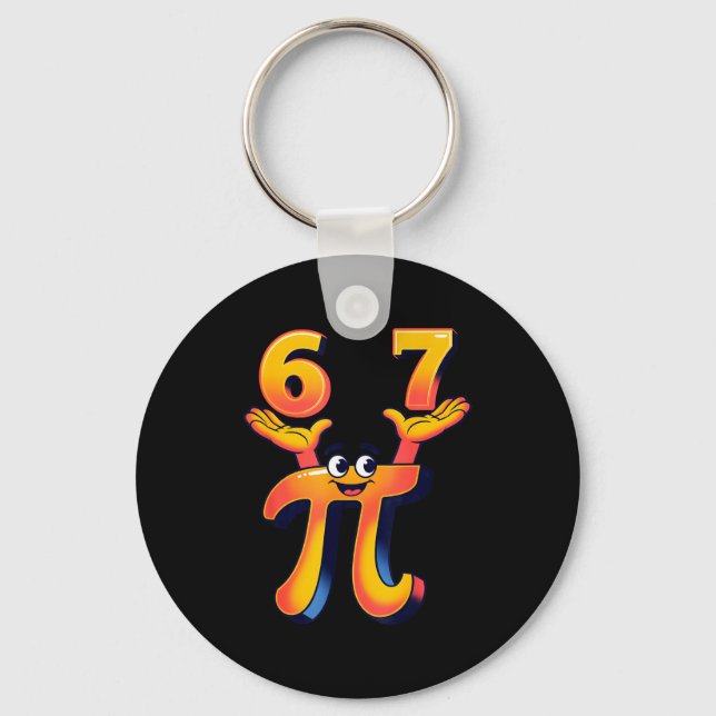 Funny 3.14 67 6 7 meme design cute math nerd gen z keychain (Front)