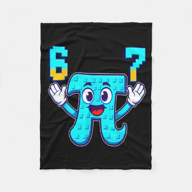 Funny 3.14 6 7 meme math nerd genz brainrot italia fleece blanket (Front)
