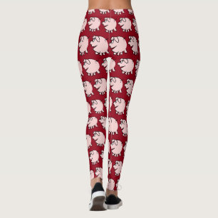 Funny 3 Cartoon Illustration Pig Choose Colour L Leggings