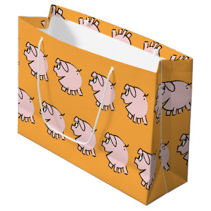 Funny 3 Cartoon Pig  Baby Choose Colour L Gift Large Gift Bag