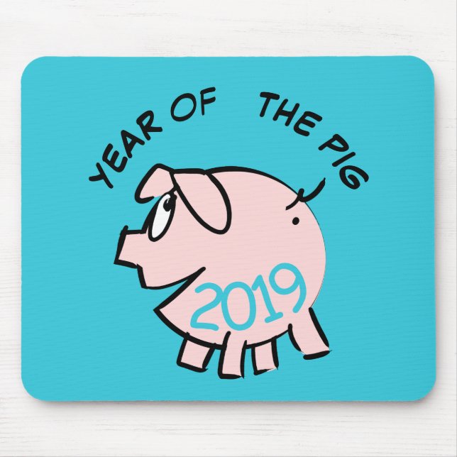 Funny 3 Cartoon Pig  Year 2019 Choose Colour Mouse Pad (Front)