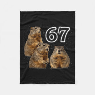 Funny 3 Groundhog Howling At The Moon Parody Groun Fleece Blanket