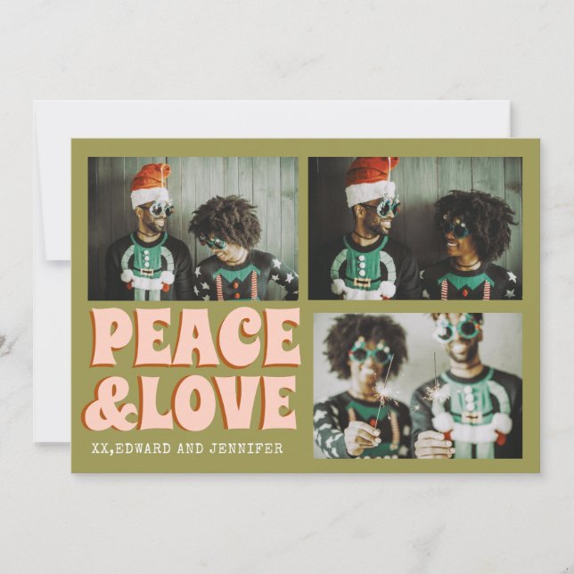 Funny 3 photo Merry Xmas Cute Funny Christmas  Card (Front)
