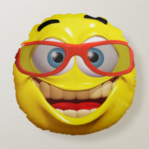 Funny 3d emoticon round pillow