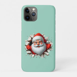 Funny 3D Santa Claus Christmas Holiday Design iPhone 11 Pro Case