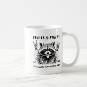 Funny 40th Birthday Est 1986 Feral & Forty Rac Coffee Mug
