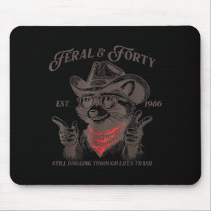 Funny 40th Birthday Est 1986 Feral & Forty Rac Mouse Pad