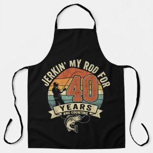 funny 40th birthday fishing gift apron