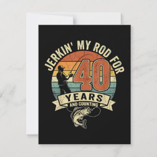 Funny 40th Birthday Fishing Gift Invitation