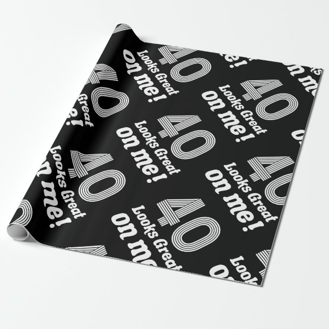 Funny 40th Birthday For Her Wrapping Paper (Unrolled)