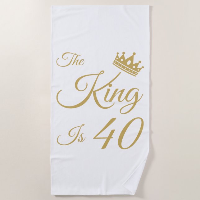 Funny 40th Birthday For Men Beach Towel (Front)