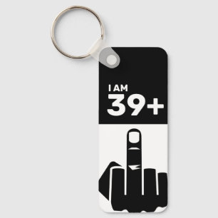Funny 40th Birthday Gift, 39 Plus one Chequered Ke Keychain