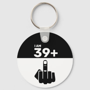 Funny 40th Birthday Gift, 39 Plus one Chequered Keychain