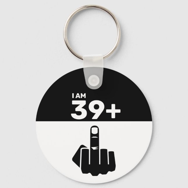 Funny 40th Birthday Gift, 39 Plus one Chequered Keychain (Front)