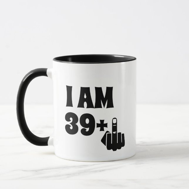 Funny 40th Birthday Gift, 39 Plus one Mug (Left)