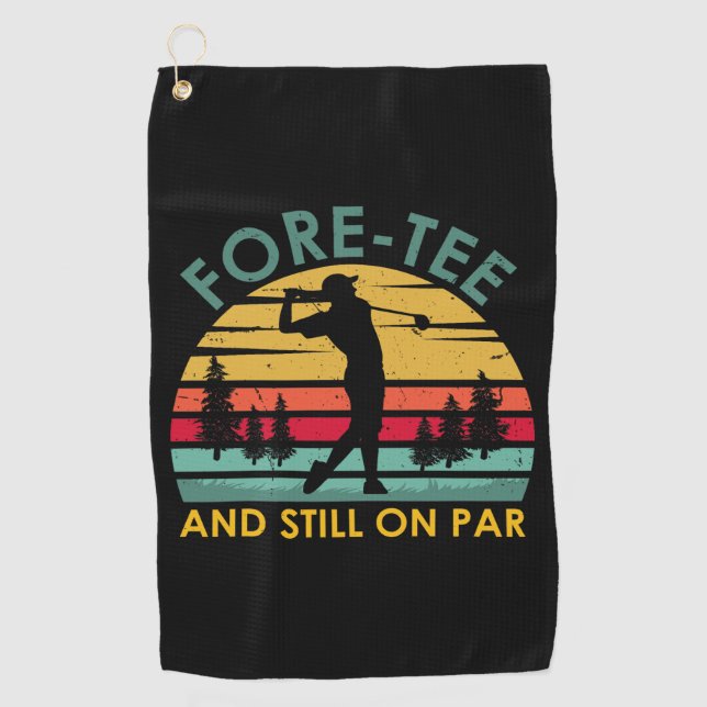 Funny 40th birthday Golf Player Men Dad Golfer Towel (Front)