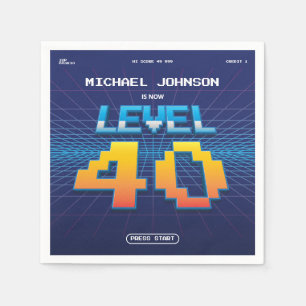Funny 40th Birthday Retro 80s Game Screen Custom  Napkin
