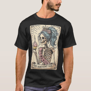 Funny 40th Birthday Skeleton Tarot Card Retro Goth T-Shirt