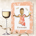 Funny 40th Birthday Woman Cartoon Ethnic Champagne Card<br><div class="desc">Get the party started with this cute toast to the birthday gal!  Personalize it for her 40th birthday</div>