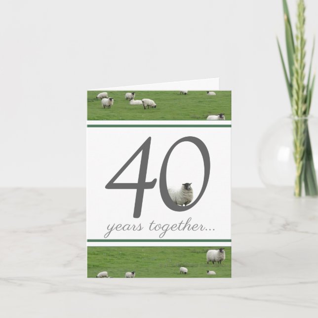 Funny 40th ruby anniversary card for husband/ wife (Front)
