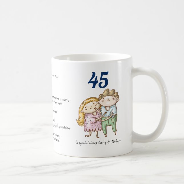 FUNNY 45th Wedding Anniversary Sapphire Customized Coffee Mug (Right)