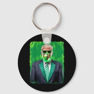 Funny 47th President St Patricks Day Irish Trump B Keychain