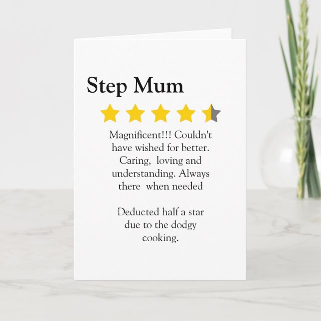 Funny 4.5 star step Mum rating trendy Card (Front)