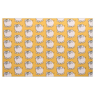 Funny 4 Cartoon Illustration Pig Choose Colour F Fabric