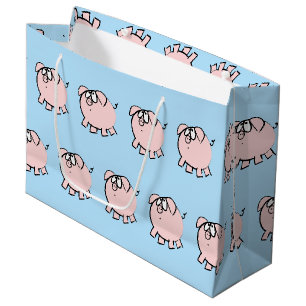 Funny 4 Cartoon Pig  Baby Choose Colour L Gift Large Gift Bag