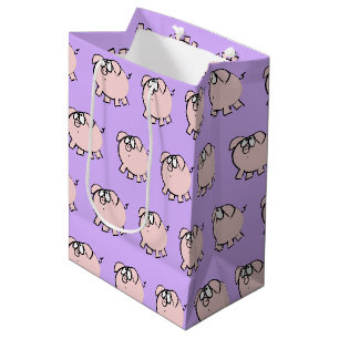 Funny 4 Cartoon Pig  Baby Choose Colour M Gift Medium Gift Bag