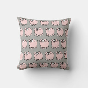 Funny 4 Cartoon Pig Choose Colour Square Pillow