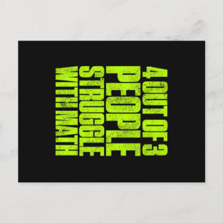 Funny 4 Out Of 3 People Struggle With Math Design Holiday Postcard