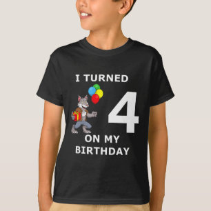 Funny 4th birthday werewolf i turned 4 on my T-Shirt