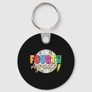 Funny 4th Grade Back To School Dalmatian Dots Teac Keychain