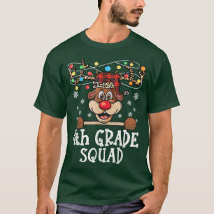 Funny 4th grade Squad Reindeer Christmas Teacher X T-Shirt
