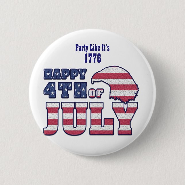 Funny 4th July Quote - Party Like Its 1776 2 Inch Round Button (Front)
