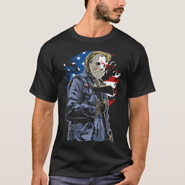 Funny 4th of July American Horror T-Shirt (Front)