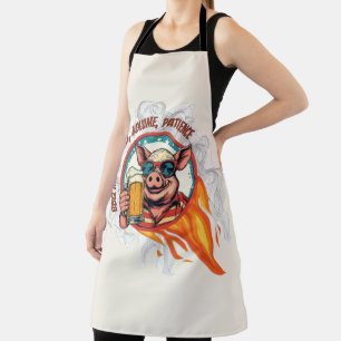 Funny 4th of July BBQ Pig Beer Mug Grill Master Apron