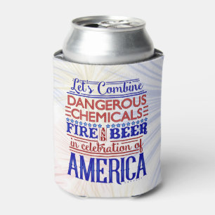 Funny 4th of July Beer Fireworks   Independence Can Cooler