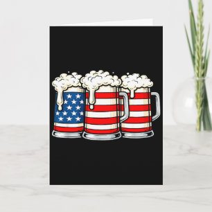 Funny 4th of july beer loving dad drinking men usa card