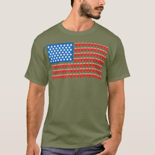 Funny 4th of July Beer Pong American Flag T-Shirt