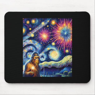 Funny 4th Of July Bigfoot Night Fireworks Fourth O Mouse Pad