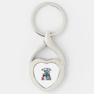 Funny 4th of July Dinosaur Monster Truck Shirt_1 Keychain