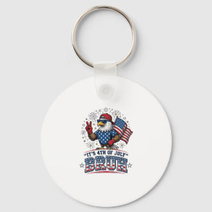 Funny 4th of July Eagle Bruh Patriotic Shirt Desig Keychain