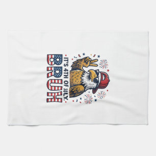 Funny 4th of July Eagle Bruh Patriotic Shirt Desig Kitchen Towel