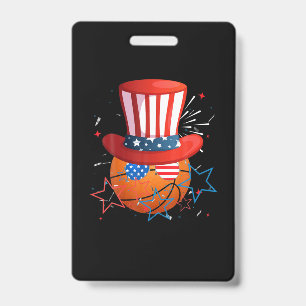 Funny 4Th Of July For Basketball Lovers Badge